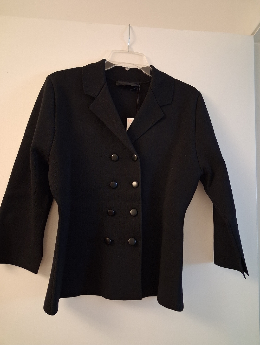 NEW WITH TAGS - Zara Black Double-Breasted Women's Knit Blazer